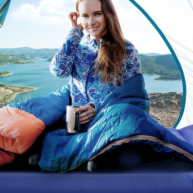 Sleeping Pad for Camping Extra Thickness 5.5 Inch Ultralight Inflatable Sleeping Mat with Pillow Built-in Foot Pump Compact Waterproof Camping air Mattress for Backpacking Hiking Traveling (Single)