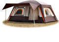 KTT Extra Large Tent 8-10-12 PersonFamily Cabin Tents2 Rooms3 Doors and 3 Windows with MeshStraight WallWaterproofDouble LayerBig Tents for OutdoorPicnicCampingFamily Gathering