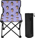 Sinestour Lilac Custom Photo Folding Camping Chair for Teen Child Personalized Name 14.6×14.6in Portable Outdoor Chair with Carry Bag for Travel Picnic Barbeques