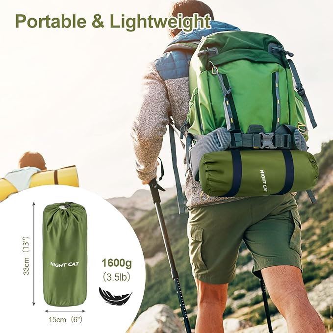 Night Cat Pop-up Camping Tent with Inflatable Double Sleeping Pad for 2 Persons Tent Combo Set