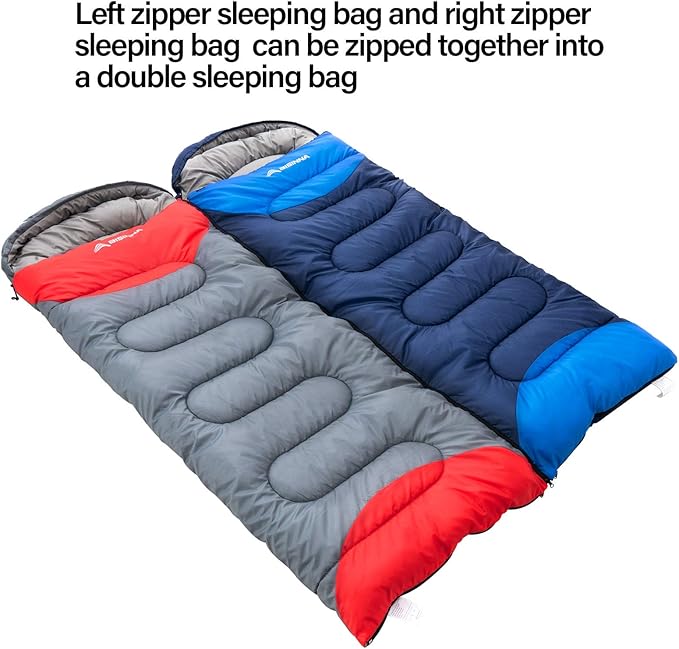 BISINNA Sleeping Bag with Pillow - 4 Season Backpacking Sleeping Bag Lightweight Waterproof Warm and Washable for Adults Kids Women Men's Outdoors Camping Hiking Mountaineering