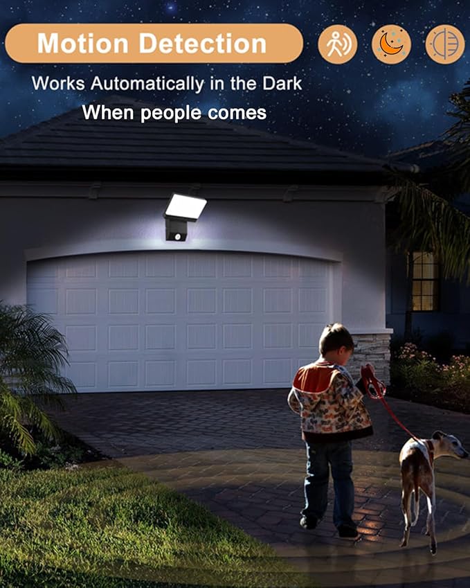 2Pack Wired Motion Sensor Outdoor Lights Fixtures LED 18W Modern Exterior Porch Lights Wall Sconce Light for Patio Doorway Garage Matt Black Square Cool White 6000K