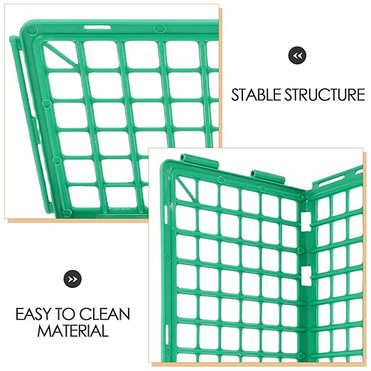 4pcs Plastic Fruit and Vegetable Shelf Dividers for Supermarket Shelving Green Food Guardrail Organizers for Retail Display and Kitchen Storage