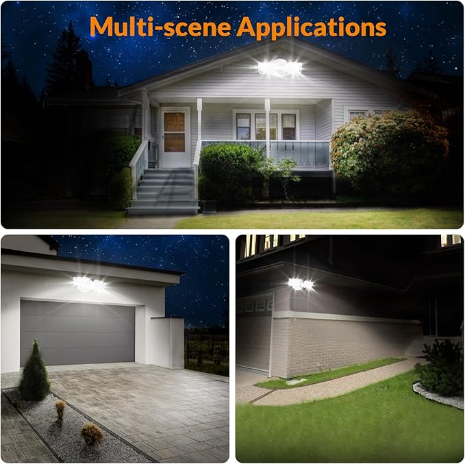 LEPOWER 28W 3000LM ‌LED Security Flood Light‌ ‌Outdoor‌ Switch Controlled Aluminum ‌Security Light‌ 2 Adjustable Heads 5500K Daylight IP65 Waterproof Wet Location for Patio Garden Yard Lights