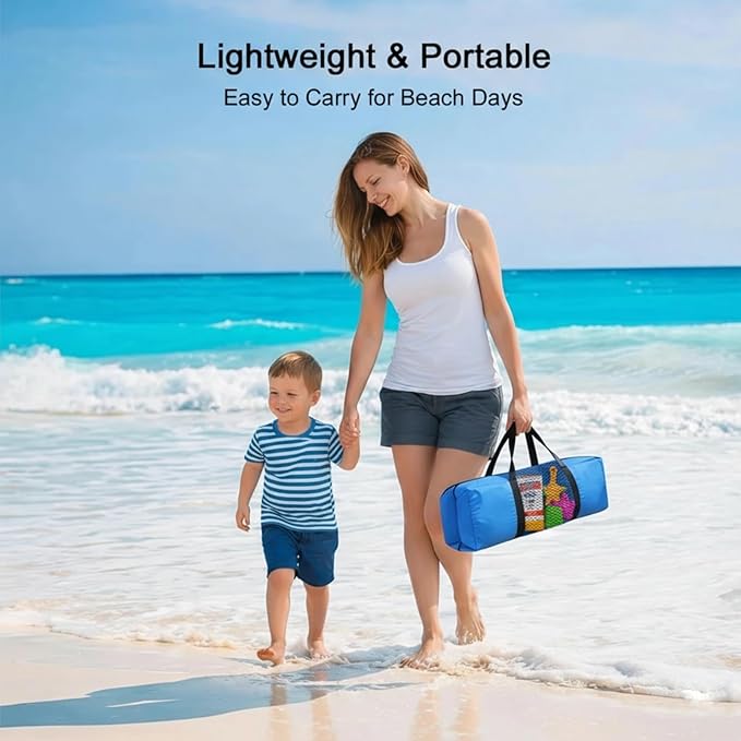 Beach Tent Sun Shelter with UPF 50+ UV Protection Dual Door Design for Better Ventilation Easy Setup Portable Beach Shade Canopy with Carrying Bag for Beach Camping Fishing and Outdoor Travel