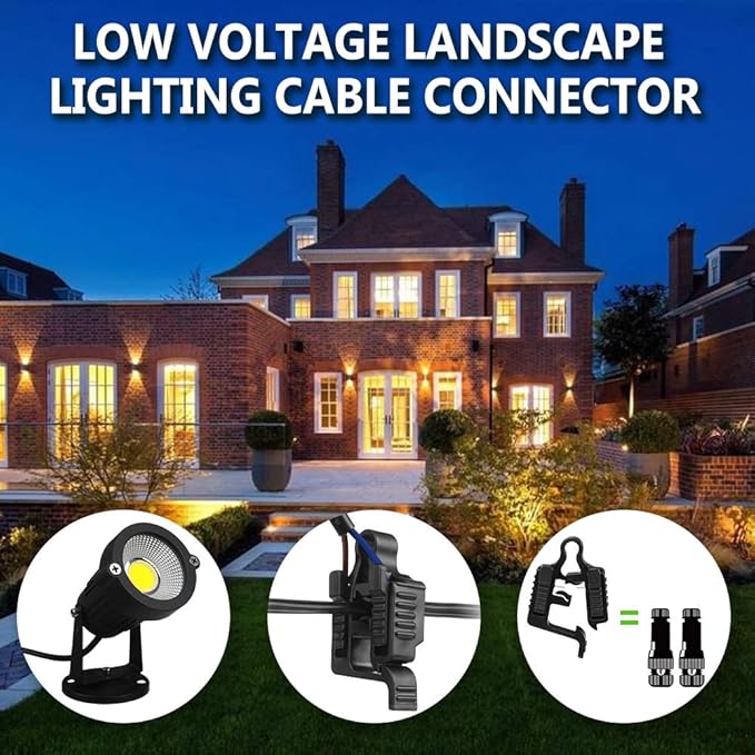 16 Pack Low Voltage Landscape Light Wire Connectors 12-18 Gauge Cable Splice Connector for Outdoor Path Lights Spotlights In-ground Lights Easy Installation UL Listed