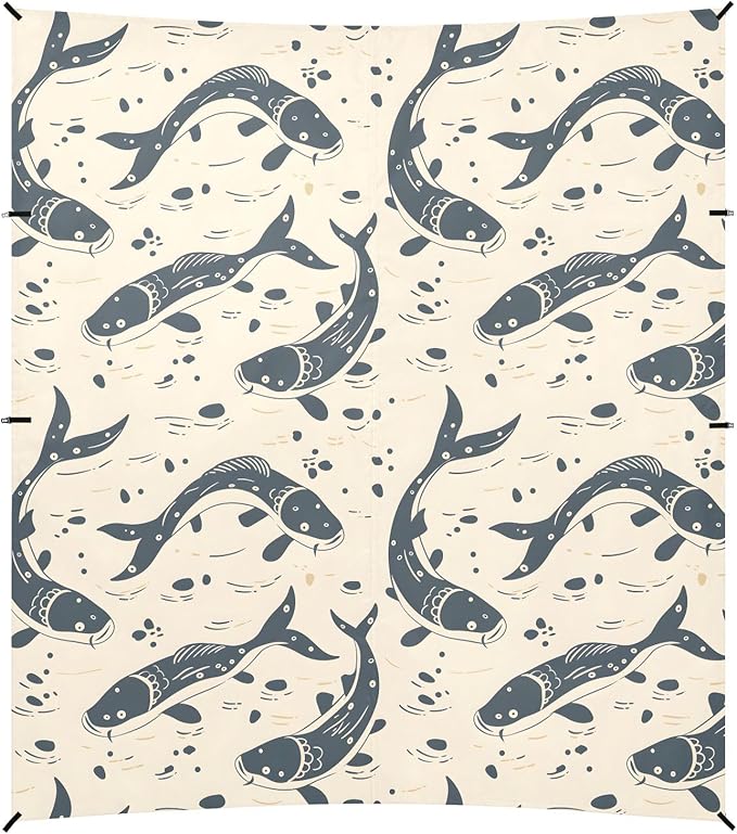 Camping Sun Shelters Funny Black Catfish Beach Canopy 126 * 110.2in