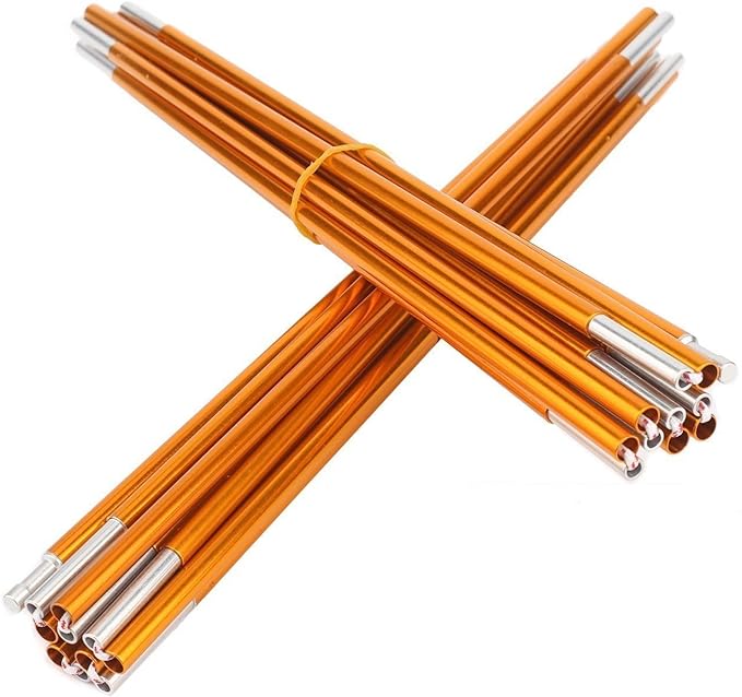 Aluminum Alloy Tent Poles Replacement 2pcs Lightweight Aluminum Tent Pole for Camping Hiking Durable Collapsible Tent Poles 142 inch/pc