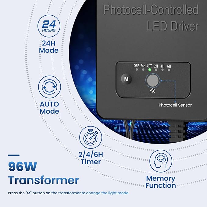 All-in-One Low Voltage Landscape Lighting Kit 12-Pack Pathway Lights with Transformer Dusk to Dawn Outdoor Lighting 5CCT IP66 Waterproof Landscape Lights with Connectors 100FT Wire for Patio