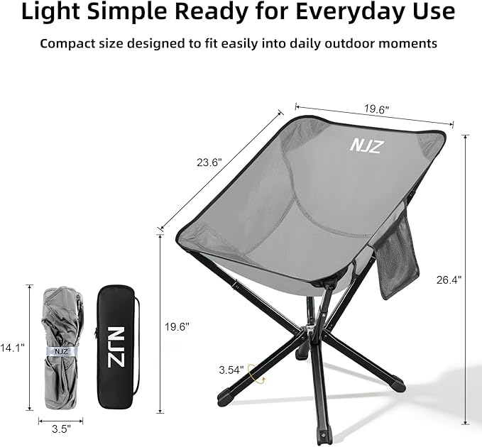Lightweight Folding Camping Chair — Compact &amp Easy to Use Portable Chair for Everyday Outdoor Comfort Beach Camping Travel &amp Backyard