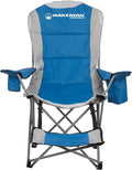 Camping Chair with Foot Rest - 300lb Capacity Beach Chair with Footrest Cupholder and Cooler Pouch - Portable Chair by Wakeman Outdoors (Blue)