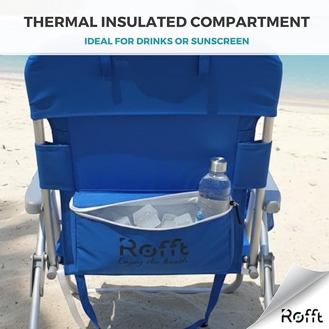 Premium Beach Chair 5 Position Reclining Oversized Heavy-Duty high Off Ground and Lightweight with Backpack Straps Big Storage and Cup Holder – Ideal for Adults and Seniors