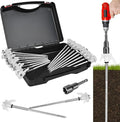 20 Pack Tent Stakes Heavy Duty 8 Inch Ground Anchor Screw Camping Stakes with Luminous Head Metal Threaded Tent Pegs Includes Hex Head Driver and Storage Box