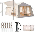 ABORON 2/6/8/10/12 Person Inflatable Camping Tent Easy Setup Blow Up Tent with Hand Pump PU3000mm Waterproof &amp Breathable 4 Season Glamping Tent for Outdoor Camping