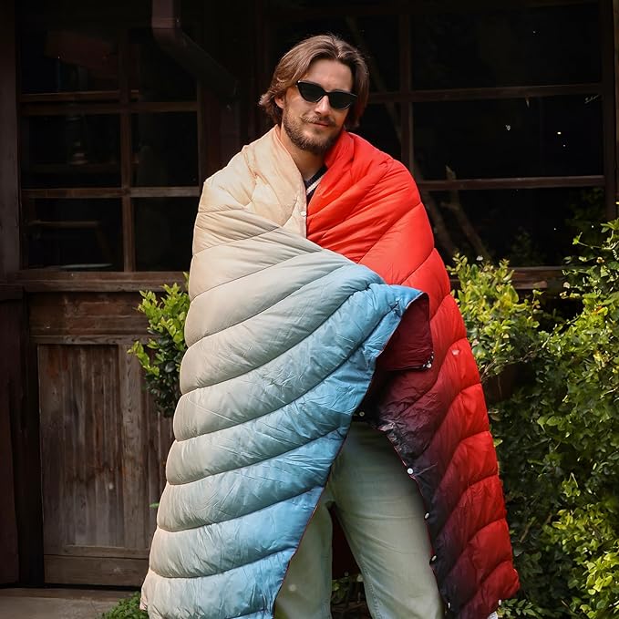 Camping BlanketPuffy Lightweight Outdoor Blanket for Traveling Stadium Hiking Picnics