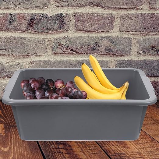 Healifty 2pcs Plastic Rectangular Bus Tubs 34x23.8x10.9cm Multipurpose Storage Bins for Restaurant Dish Transport Commercial Utility Tote Boxes for Home and Food Service