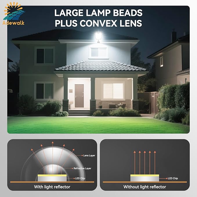 5000W Solar Lights Outdoor - 7000K LED Solar Street Lights Outdoor with Motion Sensor and Remote Control IP66 Waterproof Dusk to Dawn for Yard Patio 2 Pack