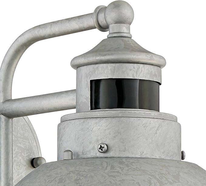 John Timberland Oberlin Rustic Industrial Farmhouse Outdoor Barn Light Fixture Galvanized Dusk to Dawn Motion Sensor 9 Clear Seedy Glass for Exterior Deck House Porch Yard Patio Outside Garage