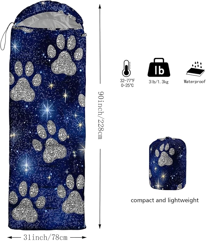 AILONEN Cartoon Camping Sleeping Bag for Boys Girls AdultsLightweight &amp Waterproof3 Season Warm &amp Cold WeatherPortablePrinted Sleeping BagTravelingCampingHiking