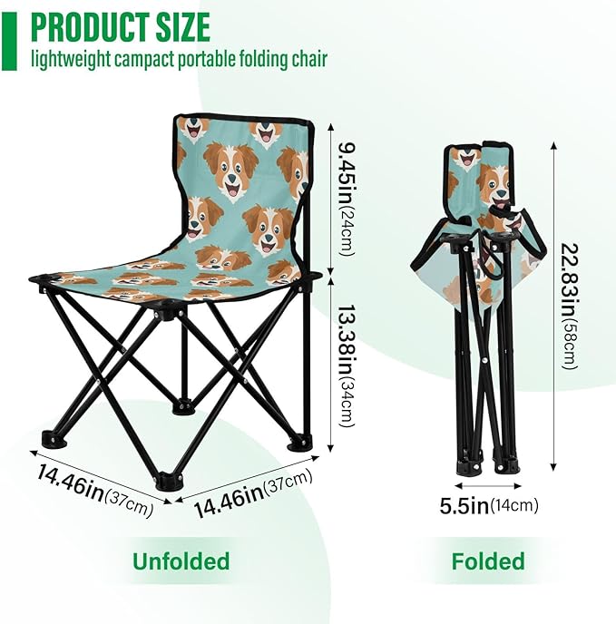 Cute Dogs Packable Keyword Ultralight Backpacking Chair Includes Carry Bag Ice Fishing Chairs for Adults for Travel Travel