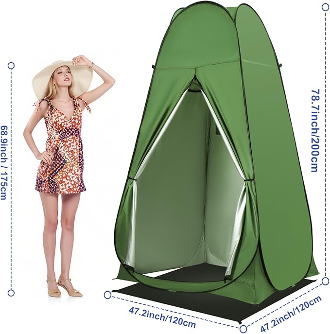 Pop Up Privacy Shower Tent Outdoor Portable Changing Tent Camping for Camping Beach Toilet Shower Bathroom Changing Room Sun Shelter with Window with Carry Bag