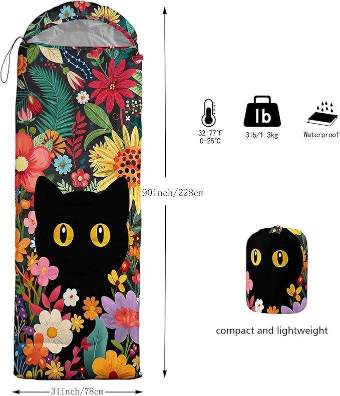 QOOMO Camping Sleeping Bags3 Season Warm &amp Cool WeatherLightweightWaterproof Sleeping Bags for Adults &amp KidsTravelingand OutdoorsCamping Gear Equipment