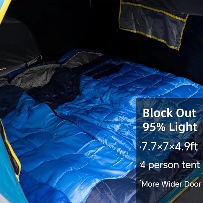 4/6 Person Blackout Camping Tent Easy Setup Waterproof Family Dome Tent for Camping with Rainfly Portable Double Layer Large Family Tent for Outdoor Camping&ampHiking