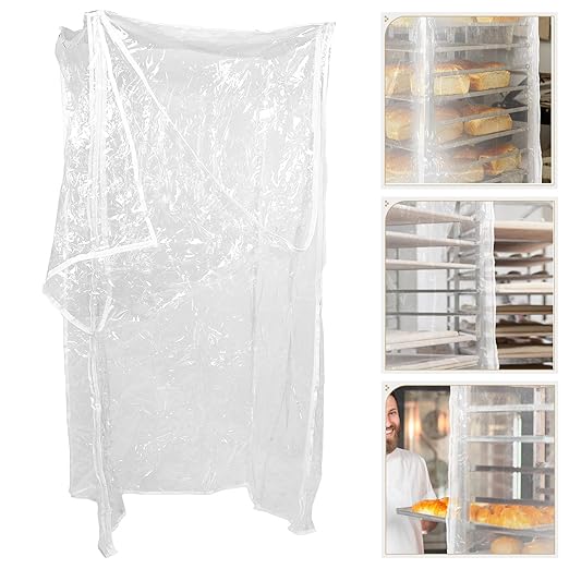 Beaupretty Bread Machine Cover Bread Pan Rack Protective Cover PVC Dustproof Reusable Plastic Protector for Bakery Shelves 28x23x61 Inch