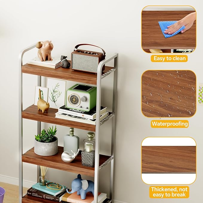 6 PCS Wire Rack Covers for Pantry Wood Grain 24'' W * 12'' D (Ready to Use) Faux Wood Shelf Covers for Wire Shelving Rustic Closet Shelves Covering Toppers - Bathroom Kitchen Garage (Brown)