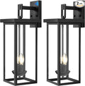 Large Exterior Lighting Fixtures Modern Wall LanternOutdoor Wall Lights with Clear Glass ShadeOutdoor Lamps for Patio PorchWaterproof Outside Exterior LightsDusk to Dawn 22IN-2 Packs