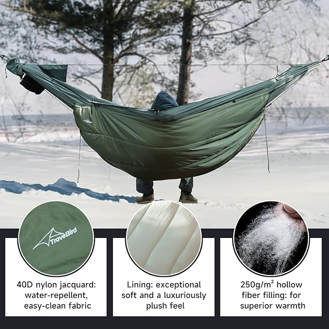 Hammock Underquilt for Camping Hammock Warm Insulation Ultralight 4 Season Under Quilt for Hammocks Portable for Hiking Backpacking