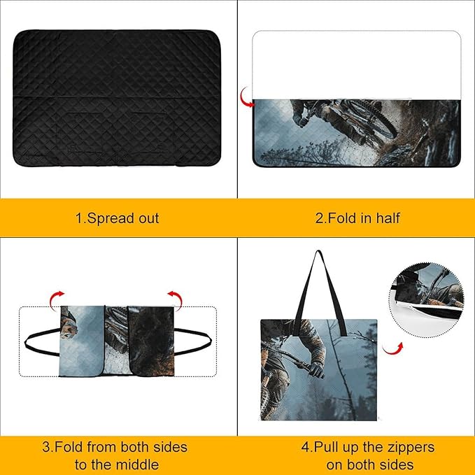 Zipper Mountain Bike Tournament Style Picnic Mat Suitable for Travel Camping Park Or Home Use
