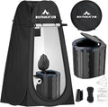 PANKAY Portable Toilet with Pop up Privacy Tent X Large Camping Toilet Portable Potty for Adults Outdoor Shower Tent Changing Room Instant Pop Up Washable Foldable Camp Toilet Kit with Carry Bag