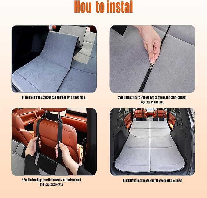 Non Inflatable Car Mattress for SUVs Foldable Trunk Sleeping Pad for Car Camping Inflation-Free Portable Sleeping Mattress for Road Trips Travel Beach &amp Outdoor Use