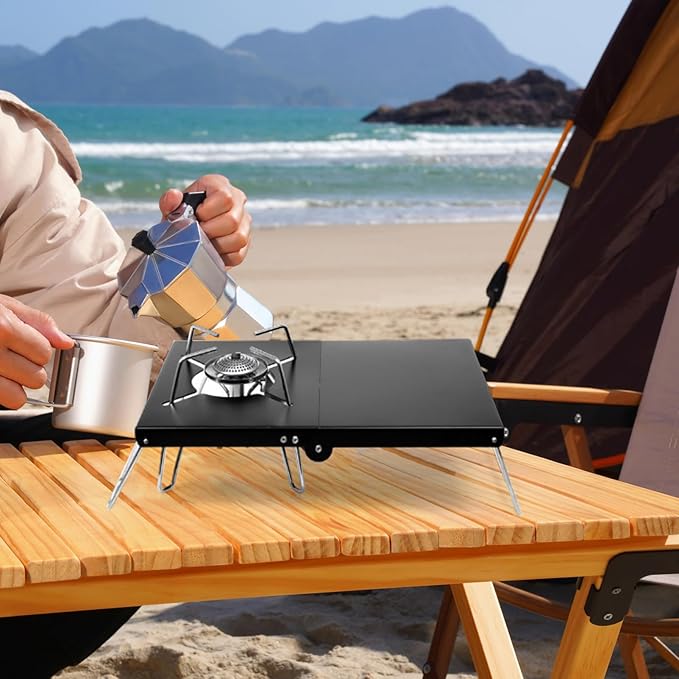 balacoo Camping Table Grill Stand for Outdoor BBQ Smoke Grill Open Fire Cooking Stand Sturdy Versatile Lightweight
