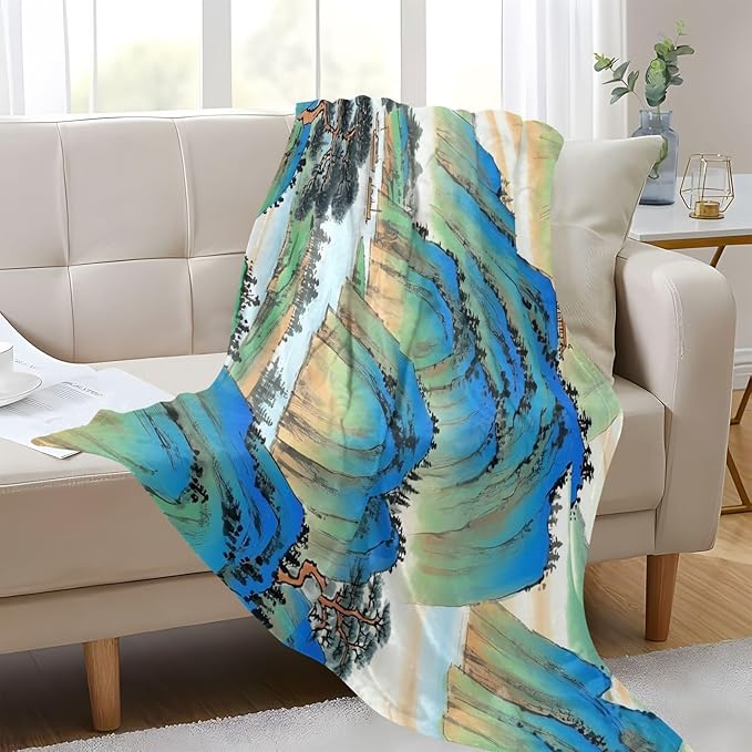 Soft Throws Chinese Ink Painting Mountain Blankets &amp Throws 50'' x 70''