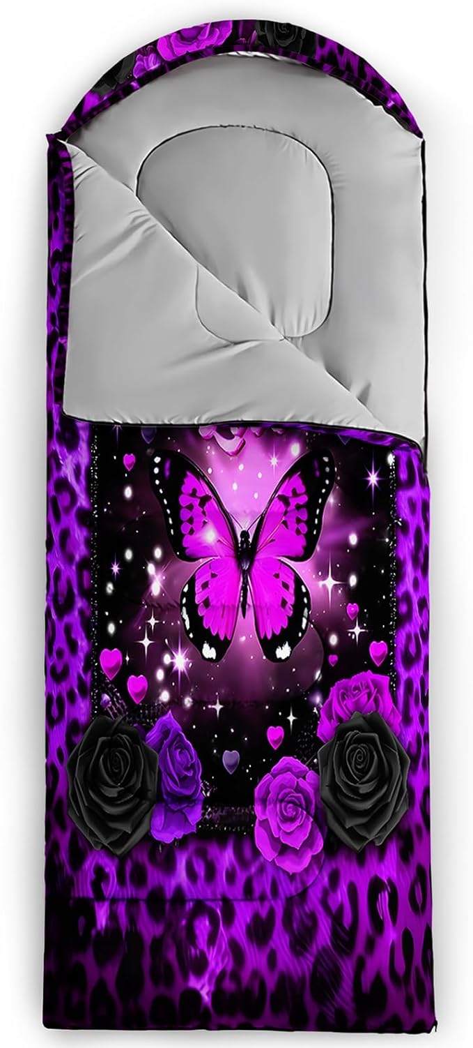 QOOMO Camping Sleeping Bags3 Season Warm &amp Cool WeatherLightweightWaterproof Sleeping Bags for Adults &amp KidsTravelingand OutdoorsCamping Gear Equipment