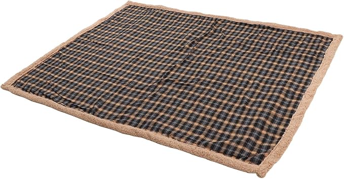Thermal Insulation Picnic Blanket Sherpa Plaid Leather Large Thickened Outdoor Camping Mat - Keep Warm Portable with Handle for Hiking Beach Travel and Sports