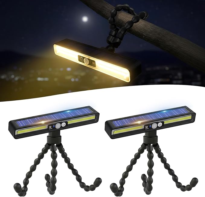 Solar Outdoor Lights with Motion Sensor 36 LED Waterproof Solar Powered Clamp Lights for Garden Patio Pathway Fence Yard - 3 Lighting Modes (Warm Light)