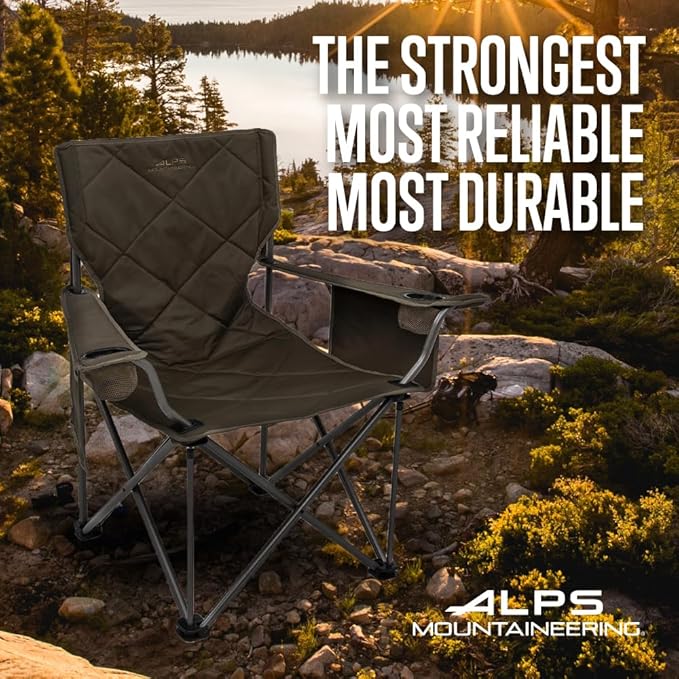 ALPS Mountaineering King Kong Camping Chairs for Adults with Mesh Cup Holders and Pockets Built Durable and Reliable with Compact Foldable Steel Frame