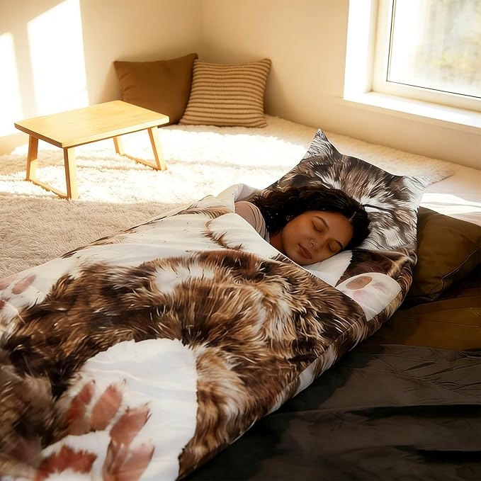 Fluffy Cat Sleeping Bag for Adults Washable Warm 68.89 Inch Cat Sleeping Bag for Human Used for Camping &amp Home Lounging Adults Cozy Sleep &amp Relaxation