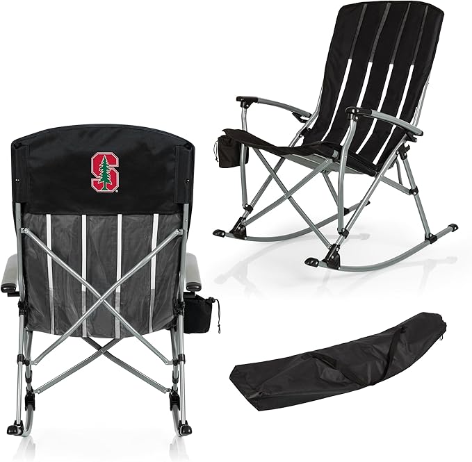 Picnic TIME NCAA Unisex-Adult NCAA Outdoor Rocking Camp Chair XL Heavy Duty Camping Chair for Adults