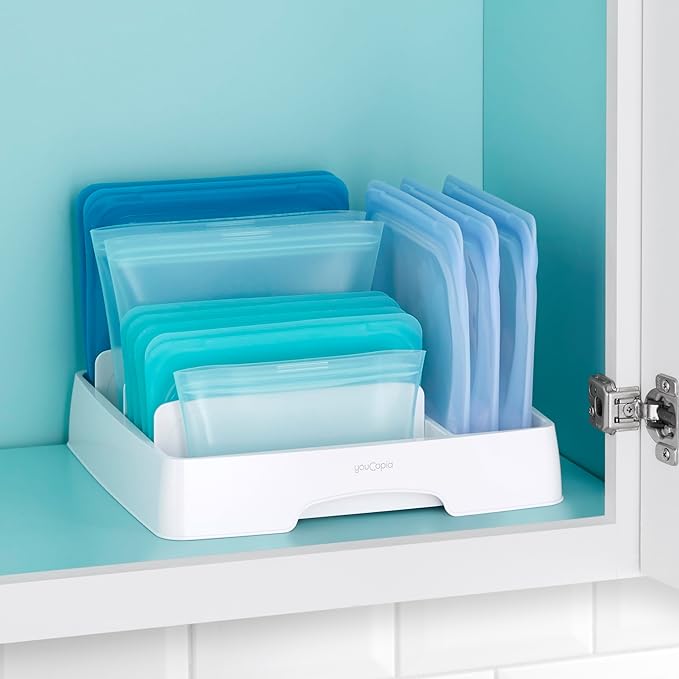 YouCopia StoraLid Adjustable Food Container Lid Organizer for Kitchen Cabinet Storage Medium Classic Edition