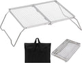 REDCAMP 17 Large Folding Campfire Grill with Mesh 304 Stainless Steel Grate Heavy Duty Portable Camping Grill with Carrying Bag for Outdoor Cooking BBQ