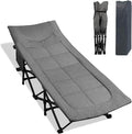 Northroad Camping Cot for Adults with Cushion and Pillow Portable Folding Bed for Sleeping Lightweight Tent cot with Carry Bag Supports 450 lbs (Grey)