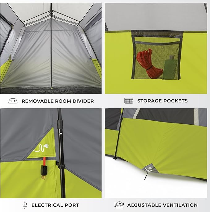 Core 9 Person Instant Cabin Tent - 14' x 9' Green (40008)