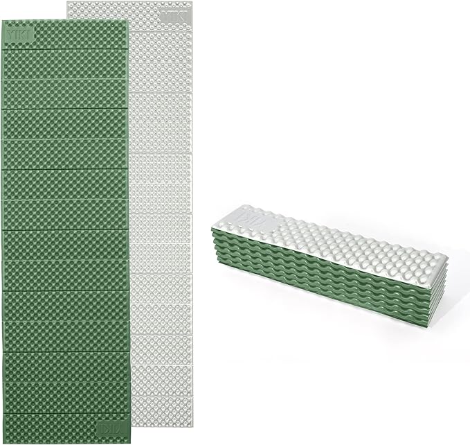 YIKI Closed Cell Foam Sleeping Pad for Camping 72.8x22 inch Ultralight Foldable Foam Sleeping Mat with Heat Reflective Layer Waterproof Backpacking Pad for Hiking Tent Outdoor Use