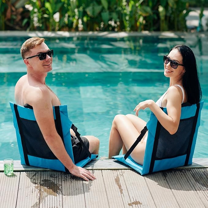 Novabright Foldable Seat for Poolside Chairs Lightweight Portable Pool Edge of Pool Flip Chairs for Beach Poolside Camping Picnic Lawn Accessories Outdoor Seating Pad Summer Outdoor Beach