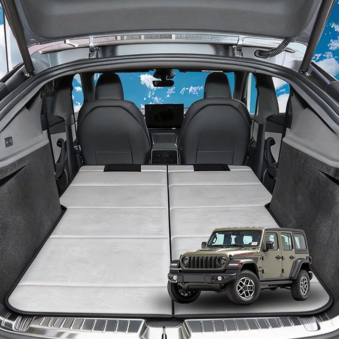 Non Inflatable Car Mattress for Jeep Wrangler Car Camping Mattress Upgraded Foldable Trunk Sleeping Pad with Storage Bag Portable Design for Camping Travel &amp Beach