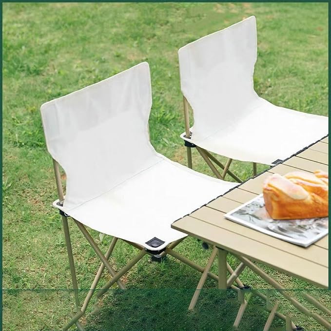 Sturdy Camping Folding Chair with Oxford Cloth Beach Picnic Mountaineering Fishing Folding Stool Portable Outdoor Stool Leisure (Beige 39x39x65cm/15.35x15.35x25.59in)